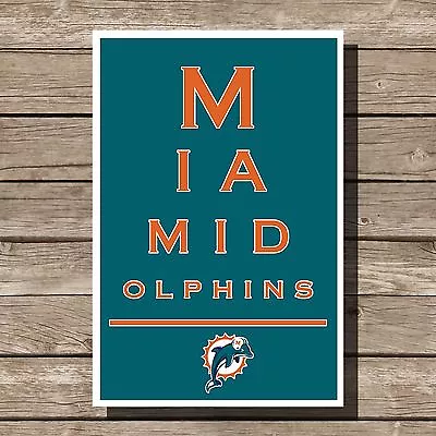 Miami Dolphins Gift Poster NFL Football Eyechart Art Print 12x16  • $14.99