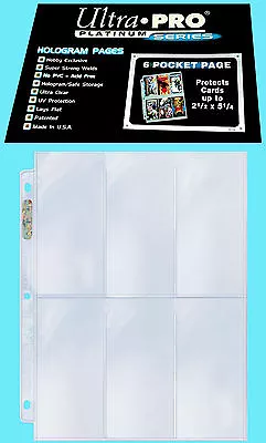 25 ULTRA PRO PLATINUM 6-POCKET Card Pages NEW Sheets Protectors Sports Ticket • $11.99