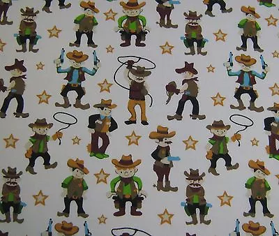 Cowboys Polycotton Fabric 112cm Wide.Quilting Patchwork Bunting Craft Fabric • £4.99