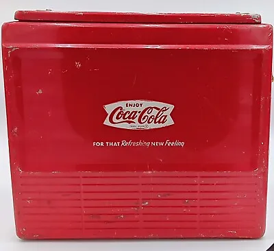 Rare Vintage Coca-Cola Cooler - Refreshing New Feeling - Progress Refrigeration • $262.33