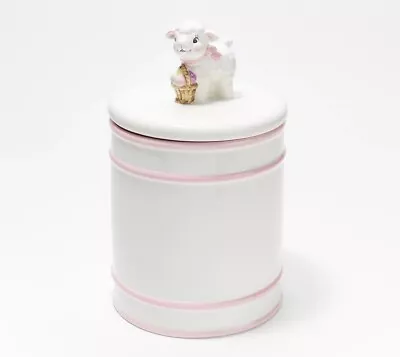 Mr. Cottontail Figural Ceramic Cookie Jar/Canister Easter Spring Lamb H226274 • $44.95