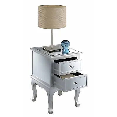 Ergode Gold Coast Victoria Mirrored 2 Drawer End Table - Mirror/Silver • $210.05