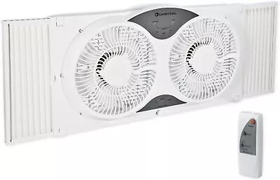 Twin Window Fan With Remote Control Removable Cover Reversible 9 Inch3 Speed • $53.95