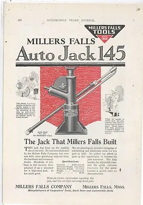 1922 Millers Falls Tool Co. Ad: Auto Jack No. 145 - Millers Falls Massachusetts • $17.76