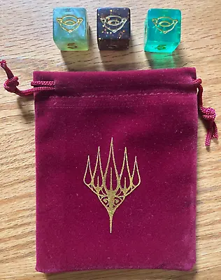 NEW Magic Gathering Lord The Rings Dice Set Of 3 Bag LOTR MTG Limited Edition D6 • $17.99