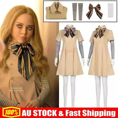 Thriller Movie M3GAN Cosplay Costume Set Girls Megan AI Doll Robots Dress Outfit • $19.99