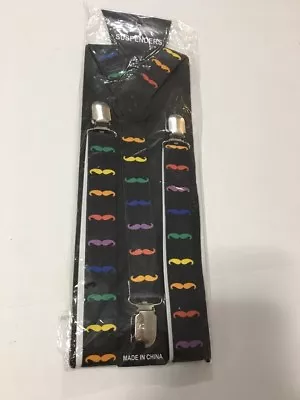 SUSPENDERS WITH DIFFERENT COLOR MUSTACHE SUSPENDERS PUNK ROCK EMO GOTHIC New • $8.99