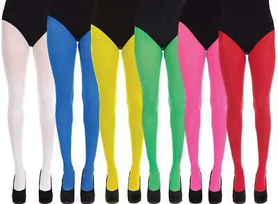 £4.59 • Buy Ladies Womens Coloured Fashion Opaque Tights Pantyhose 6 Bright Solid Colours 