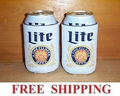 Miller Lite 2 Throwback Beer Can Coolers Koozie Coolie Huggie Coozie New • $13.98