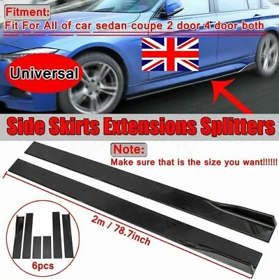 78.7  Universal Car Side Skirt Extension Rocker Panel Splitter Protector Lip UK • £24.95