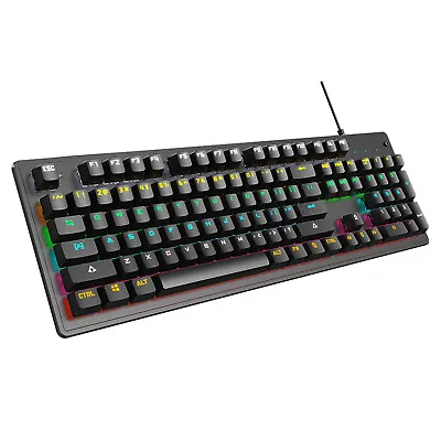 Mechanical Gaming Keyboard RGB LED Linear Red Switch USB Windows - Black • $36