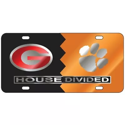 UGA GEORGIA Bulldogs / CLEMSON Tigers HOUSE DIVIDED License Plate / Tag • $29.95