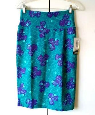 New Women's Lularoe Cassie Disney Minnie Mouse Blue Stretchy Pencil Skirt Xs Nwt • $24.99