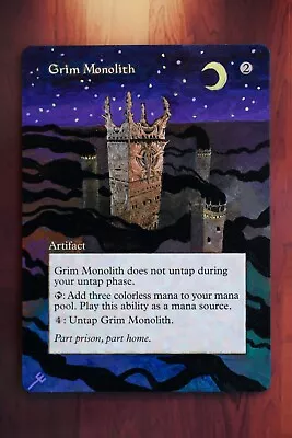 Grim Monolith *MTG Magic Altered Hand Painted Art* World Champ Borderless Erich  • $36.27