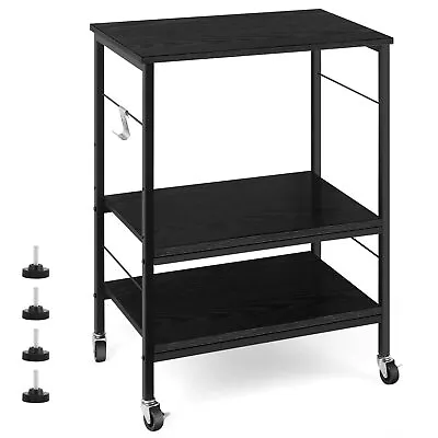 Microwave Stand 3 Tier Kitchen Cart With Storage On Wheels Small Bakers Rack ... • $92.18