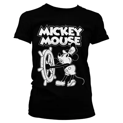Ladies Mickey Mouse Vintage Pose Walt Disney Official Tee T-Shirt Womens Girls • £18.27