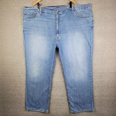 Levi's Jeans Men's 54x32 Faded Whiskered Stretch Relaxed Straight (Actual 54x30) • $19.99