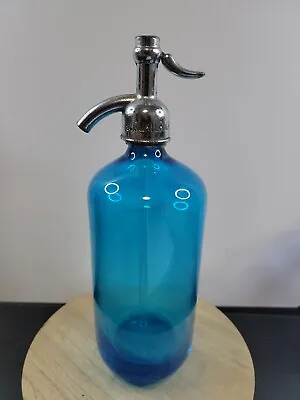 Vintage J. Cukierman Phila. Blue Seltzer Glass Bottle Czechoslovakia Made • $85