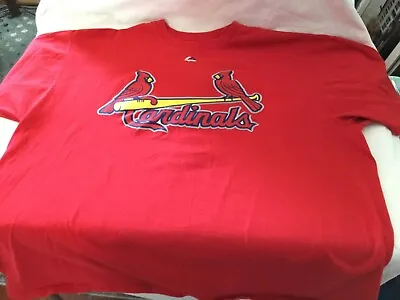 Majestic MLB St. Louis Cardinals Molina #4 T-Shirt Red Short Sleeve Men Size XL • $12.95