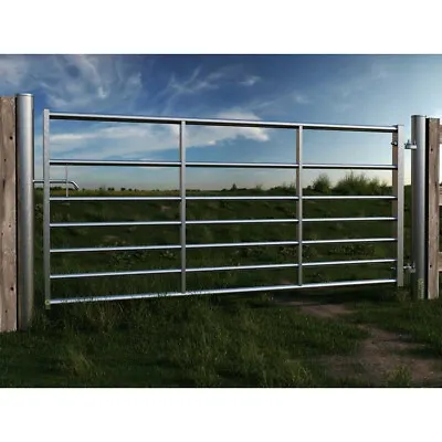 3FT-12FT 7 Bar Galvanised Braced Farm Field Entrance Pathway Gate 1145mm Height • £139.95