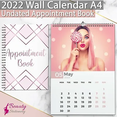 £22.99 • Buy 2022 Wall Calendar + Undated Salon Appointment Book Beauty Nail Salon 1 Year