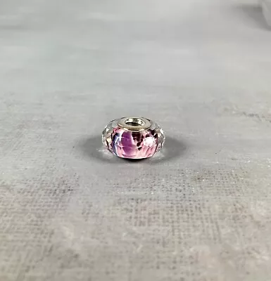 PANDORA Shoreline Sea Glass Pink & Purple Faceted-cut Murano Glass Charm 791608 • £30