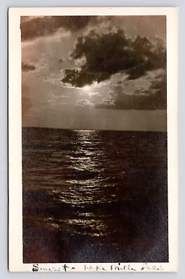 RPPC Sunset On Lake Mille Lacs Minnesota Antique C1915 Photo Postcard • $8.95