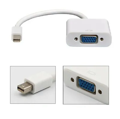 Mini Display Port DP Thunderbolt Male To VGA Female Cable Adapter UKDC. • £3.58