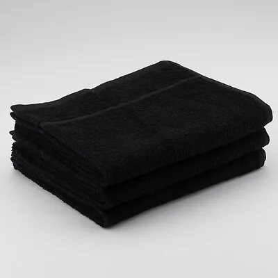 12 X Black Cotton Bleach Proof Resistant Hairdressing Salon Towels 50x85cm  • £39.99