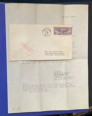 1932 San Jose Ca Air Mail Letter Re Uss Akron Zeppelin Flight Sunnyvale ! Dealer • $7.99