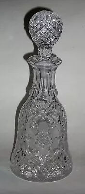 Vintage Cut Engraved Crystal Glass 11-1/2  Liquor Decanter & Stopper • $24