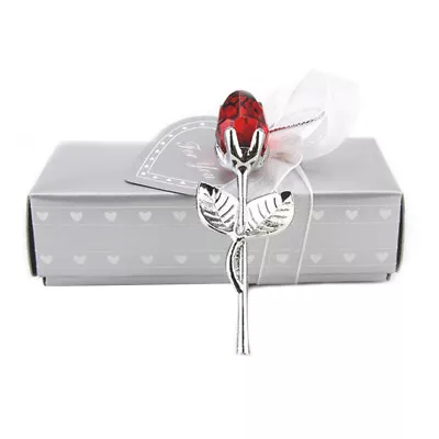 $8.57 • Buy NEW Red Crystal Rose Flower Valentine''s Day Gift Home Wedding Decoration