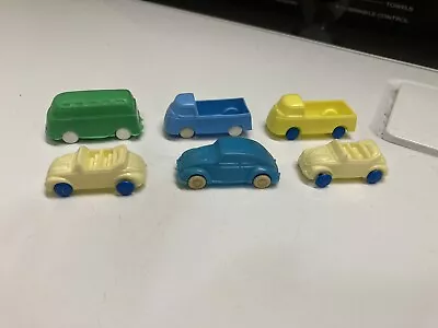 6 Diff Vintage 1960s Plastic VW Volkswagen Bug Bettle Bus Pickup Trucks Germany • $19.75