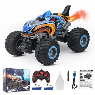Rhybor Remote Control Car 1:16 Scale RC Monster Truck Toy Vehicle With Spray Mi • £28.04