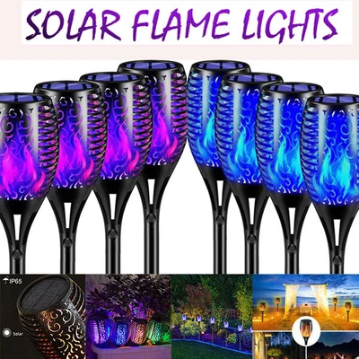 £69.32 • Buy LED Flame Solar Torch Light Waterproof Flickering Dancing Path Garden Lamp