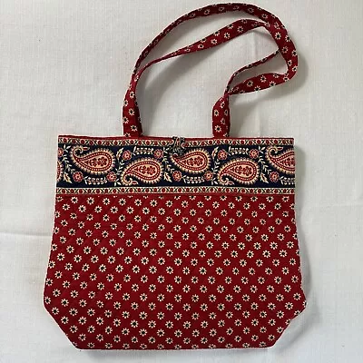 Vera Bradley Americana Red Floral Paisley Tote Bag  Inner Pocket • $16.58