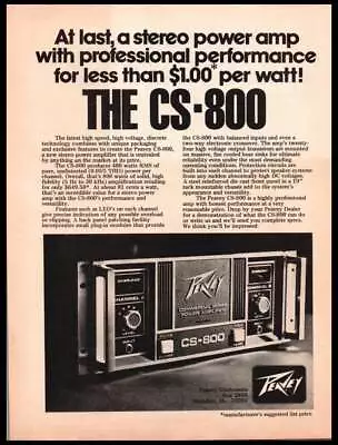 1977 Peavey CS-800 Amplifier-Print Ad / Mini-poster VTG 70’s Music Décor • $9.95