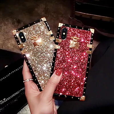 For Samsung Galaxy S23 22 21 10 Note20 10 Luxury Bling Glitter Square Case Cover • $14.09