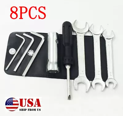 8Pcs Universal Motorcycle Spark Plug Spanner Wrench Socket Repair Tool Kit Metal • $16.82
