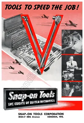 Snap-On Tools 1943 V For Victory WWII Vintage Poster • $19.95