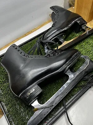 Men's HARLICK Competitor Black Ice Skates MK Professional Blades Size 11 B • $225