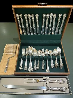 $3650 • Buy Gorham Chantilly Sterling Silver Flatware, 80 Pieces, 12 Place Settings +, Case