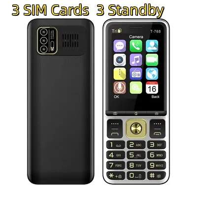 3 SIM Card 3 Standby T758 Bar Mobile Phone  2G GSM HD Camera Magic Voice • $32.99