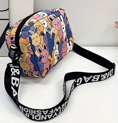 Kawaii Trendy Zipper Cross Body Bag Rabbit Design • £6.99