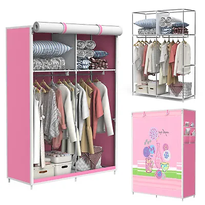 Large Portable Clothes Closet Wardrobe Storage Cabinet Organiser With Shelf AU • $25.55