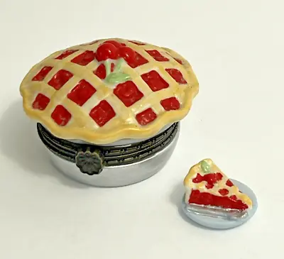 Cooking Club Of America Porcelain Trinket Box Cherry Pie W/ Slice • $41