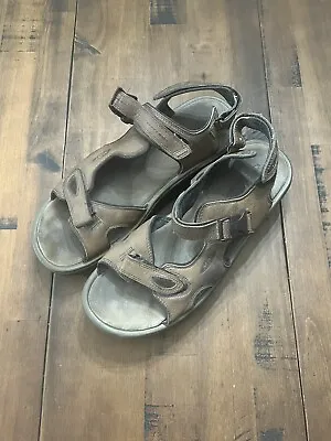 MBT Kisumu Brown Leather Orthopedic Sandals Sz 12 Comfort Walking • $40