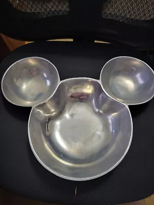 Vintage Disney Mickey Mouse Aluminum Chip & Dip Bowl  Free Shipping!!! • $25