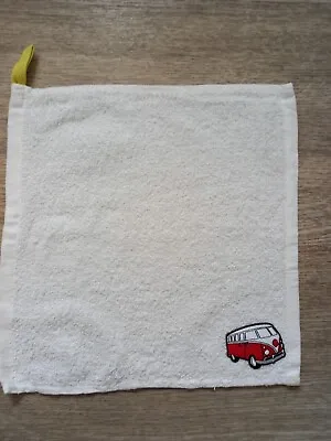 Campervan Motif Face Wash Cloth Flannel RED SMALL Motif • £2