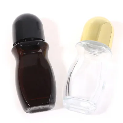 Amber 50ml Empty Glass Roll-on Deodorant Bottles With Plastic Roller Ball* K ZSY • £6.34